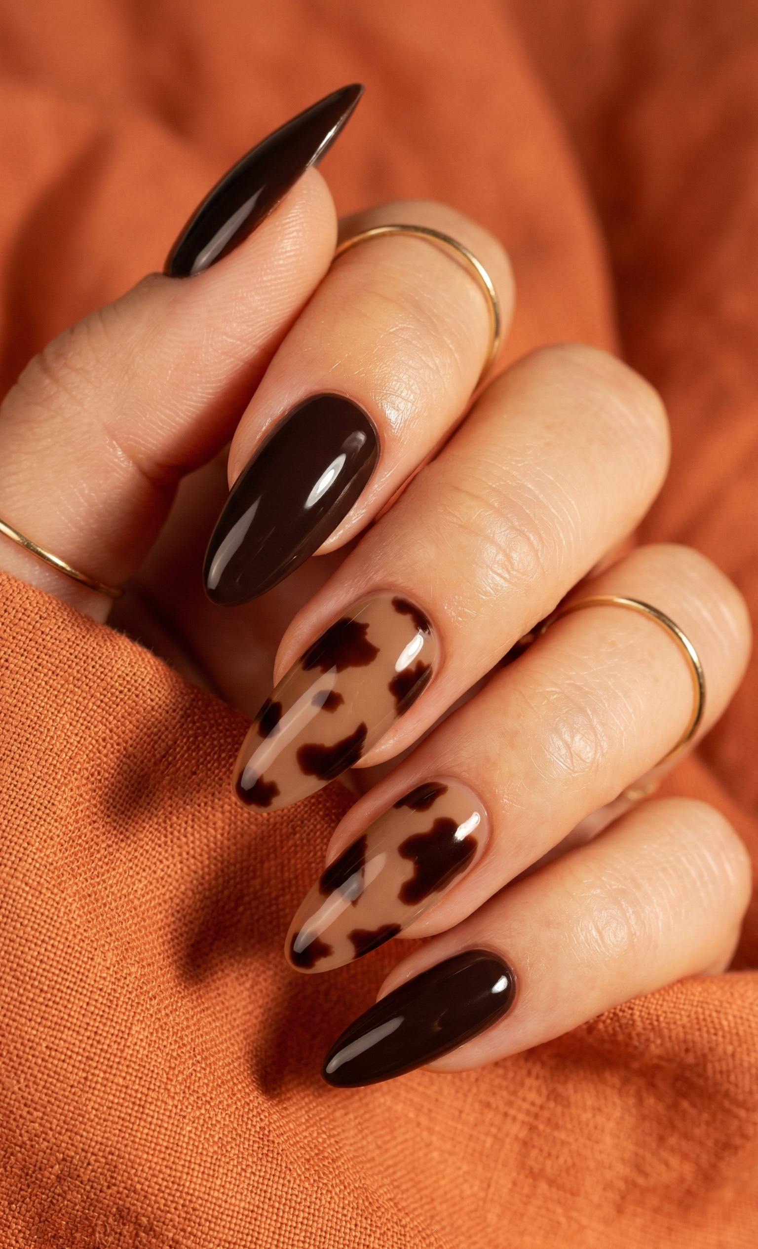 Trendy cow print nail design