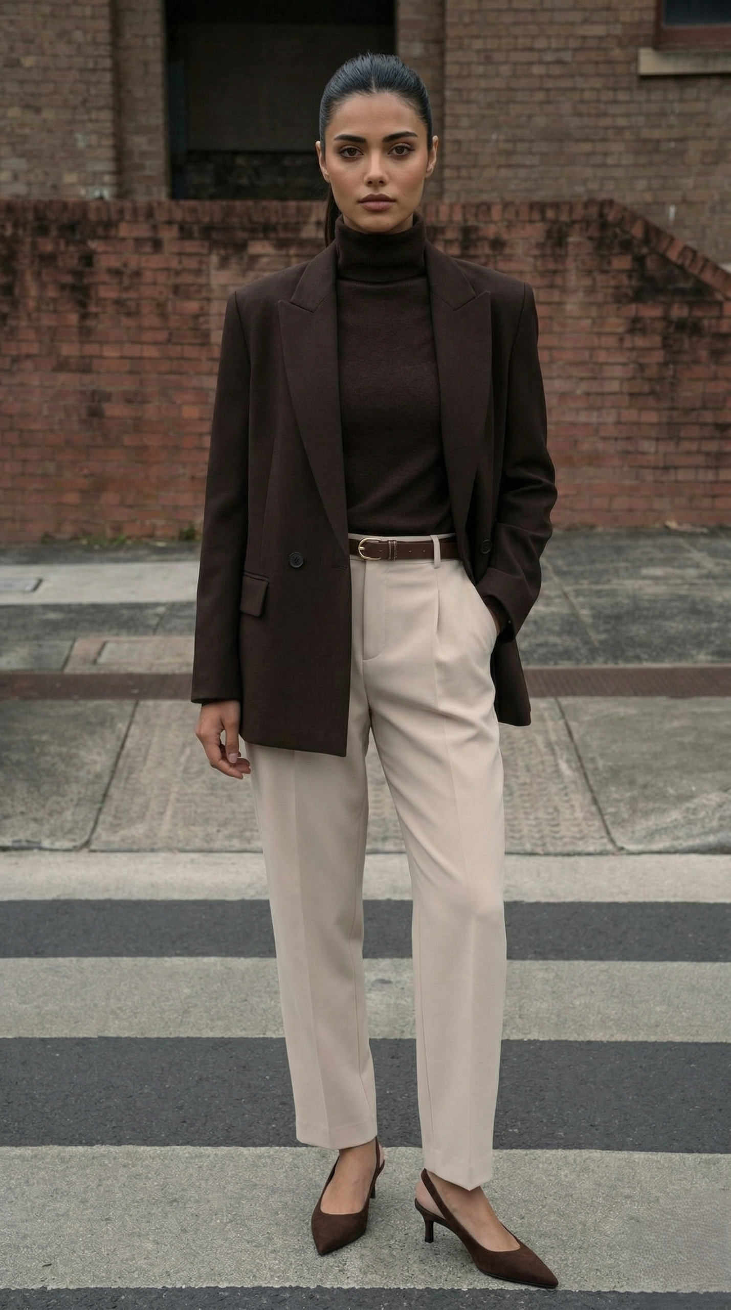 Chic Brown Blazer Work Outfits - Complete Look