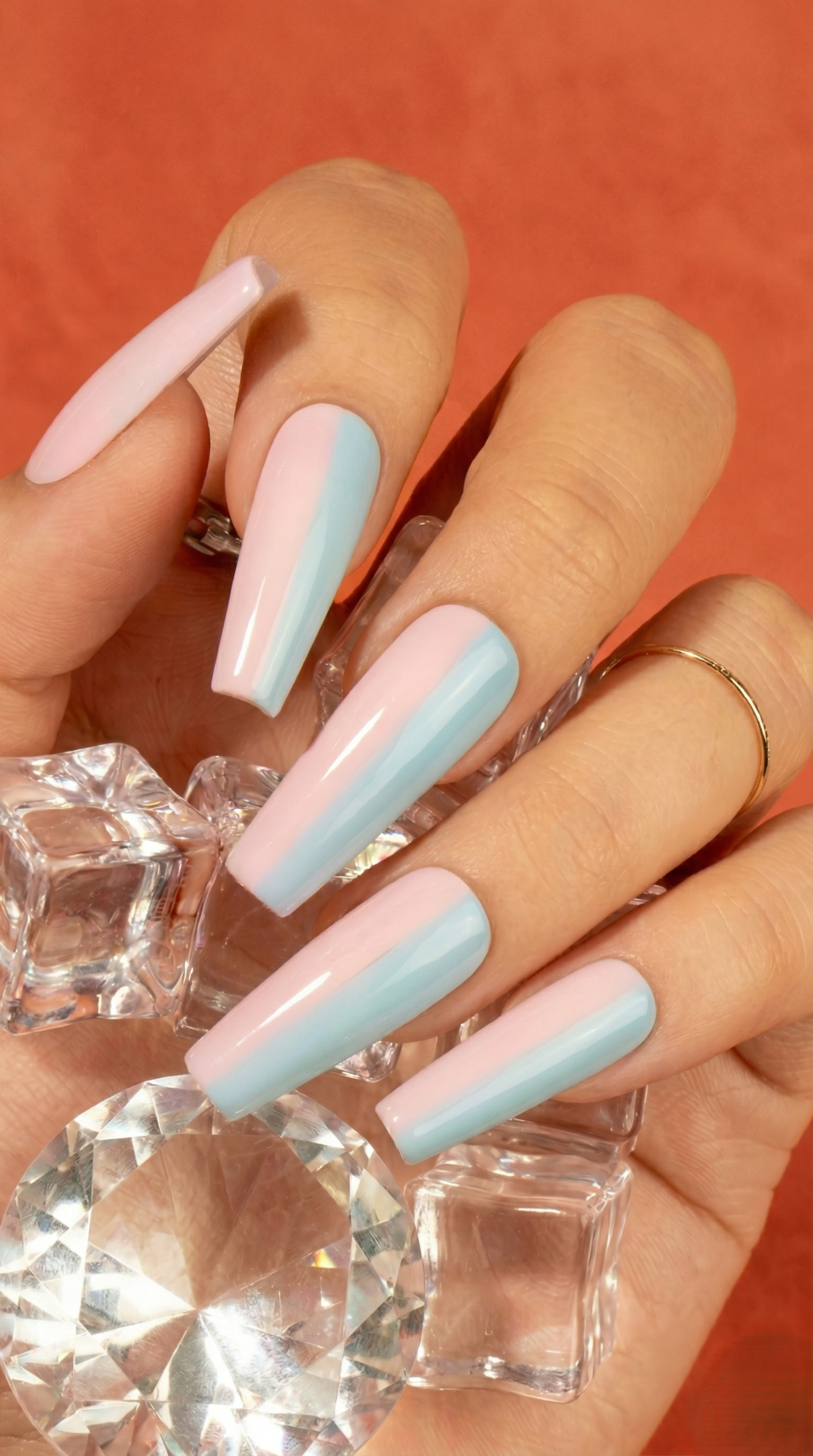 gel nail designs at home nail design pastel two-tone 2026