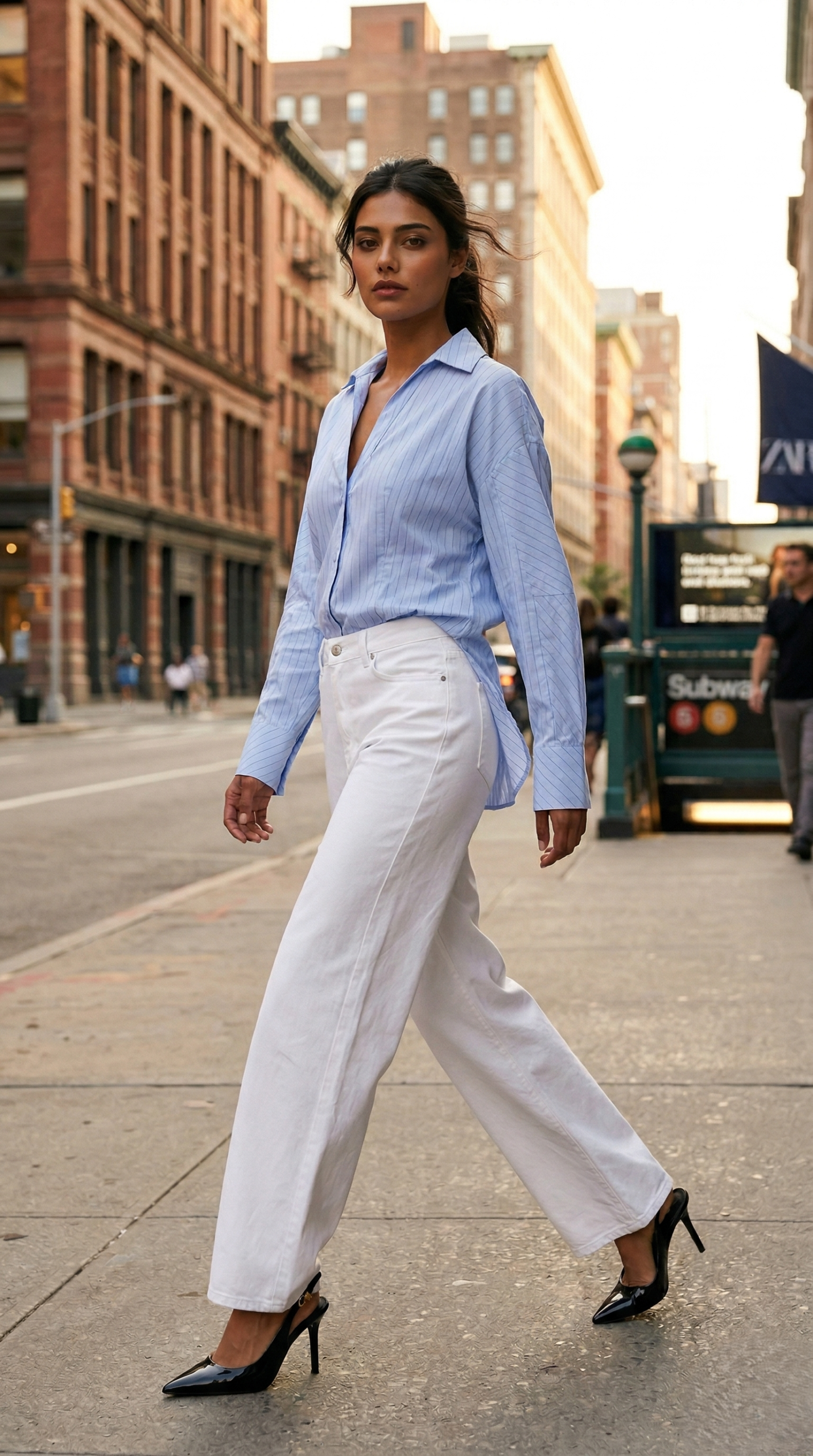 Minimalist summer office outfit