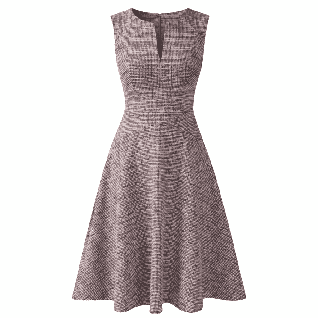 Plaid fit-and-flare midi dress